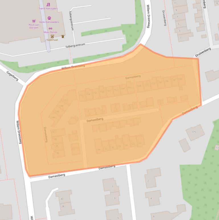 Kaart van postcodegebied 4708DG.