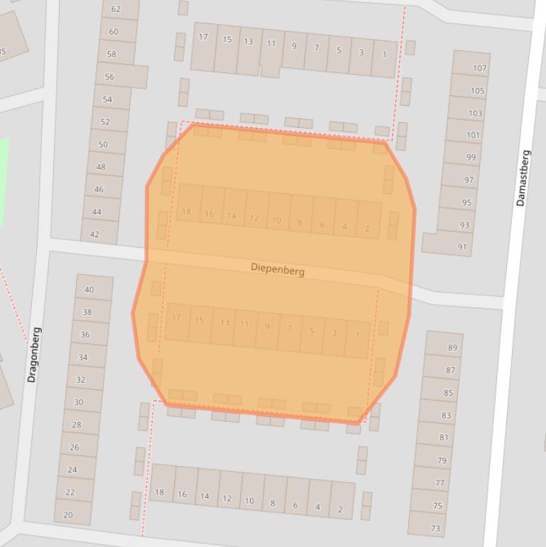 Kaart van postcodegebied 4708DR.