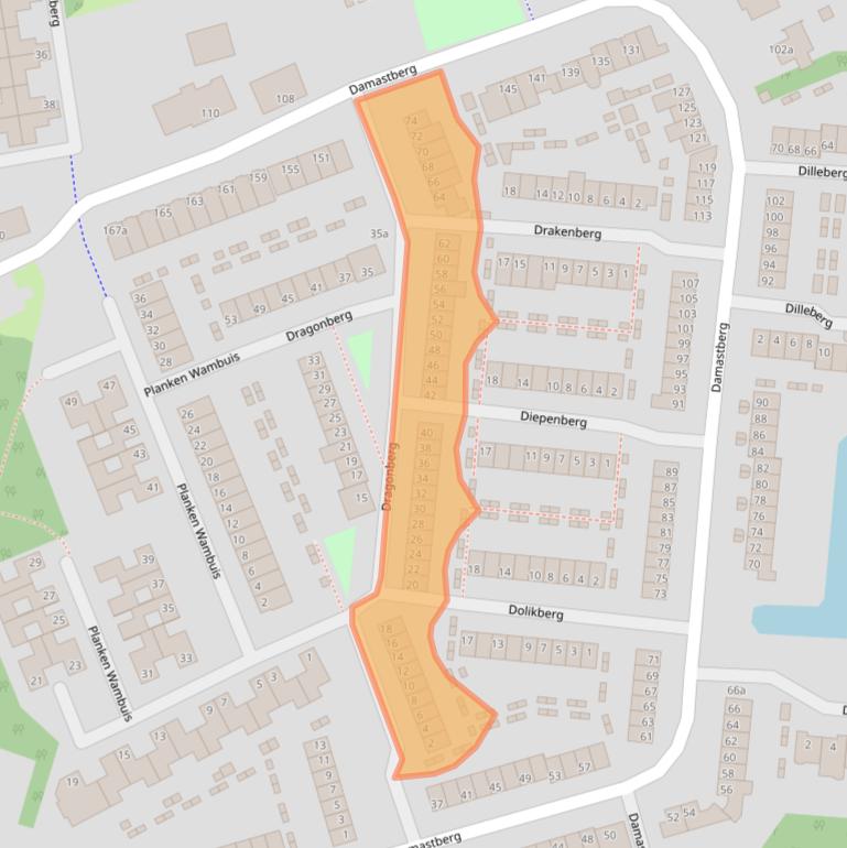 Kaart van postcodegebied 4708DV.