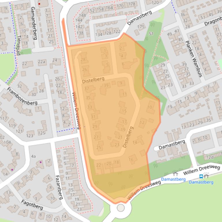 Kaart van postcodegebied 4708DW.