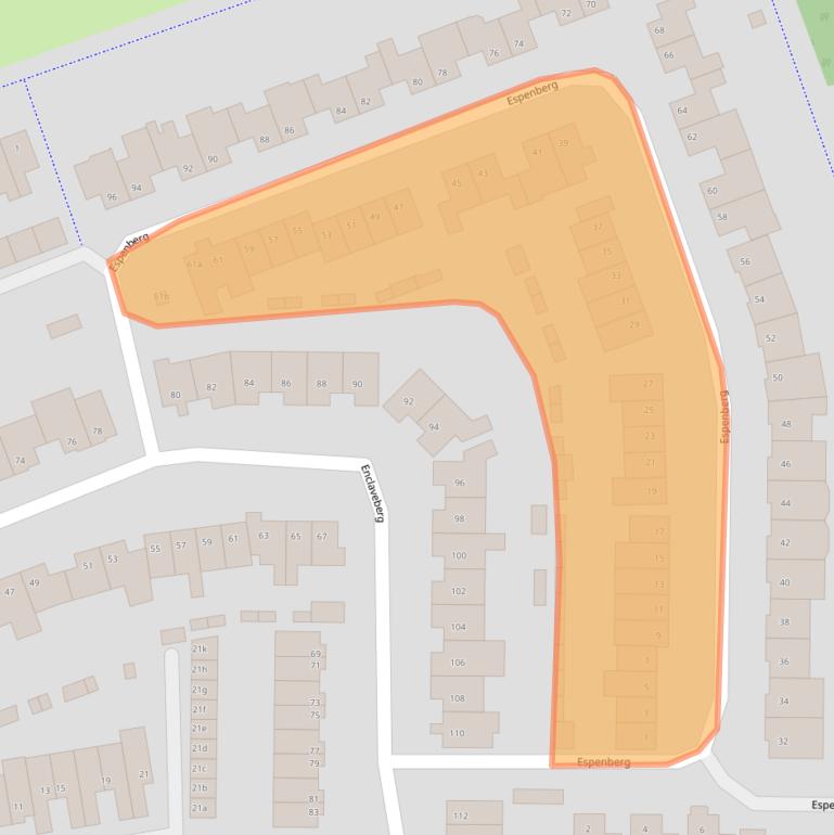 Kaart van postcodegebied 4708EN.