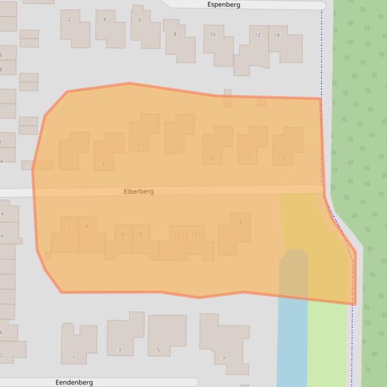 Kaart van postcodegebied 4708EP.