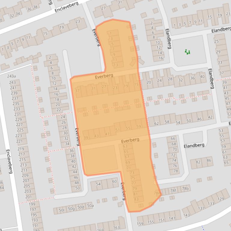 Kaart van postcodegebied 4708EV.