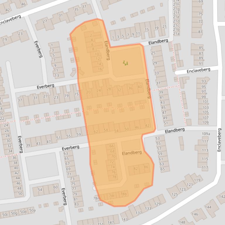 Kaart van postcodegebied 4708EW.
