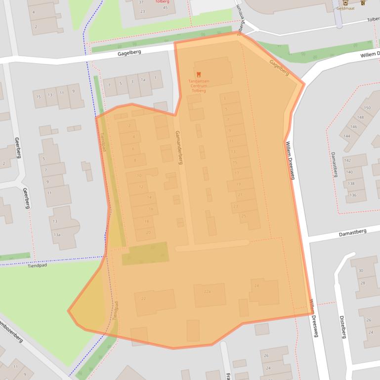 Kaart van postcodegebied 4708GE.