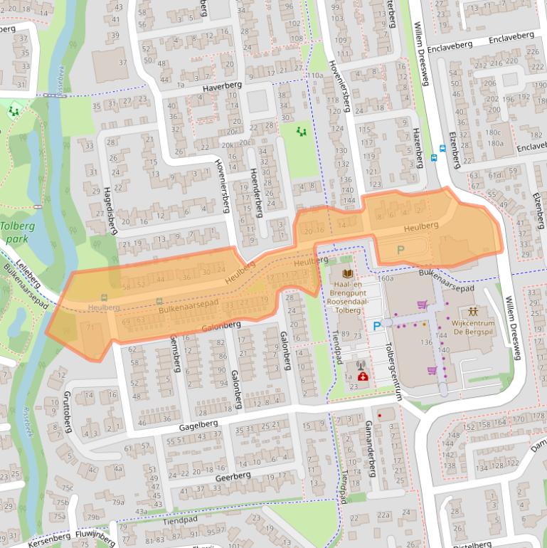 Kaart van postcodegebied 4708HL.