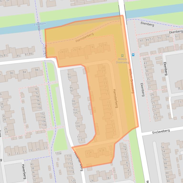 Kaart van postcodegebied 4708HV.