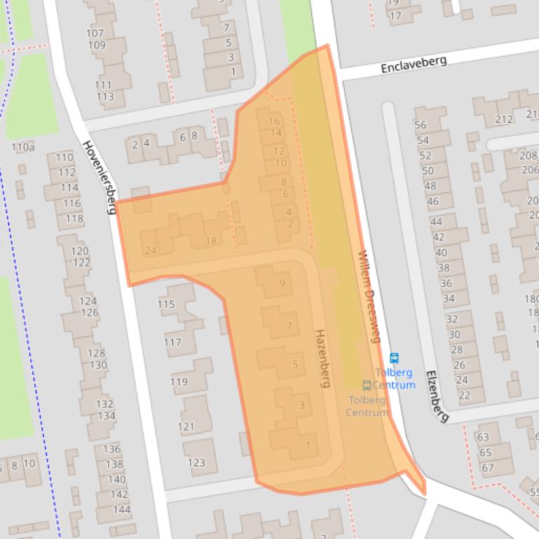 Kaart van postcodegebied 4708HZ.