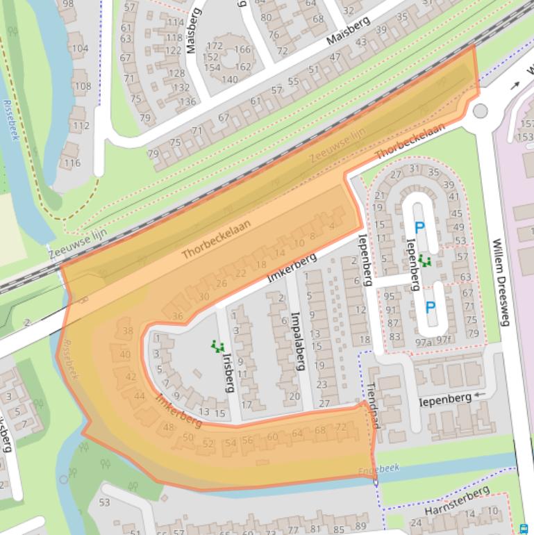 Kaart van postcodegebied 4708JC.