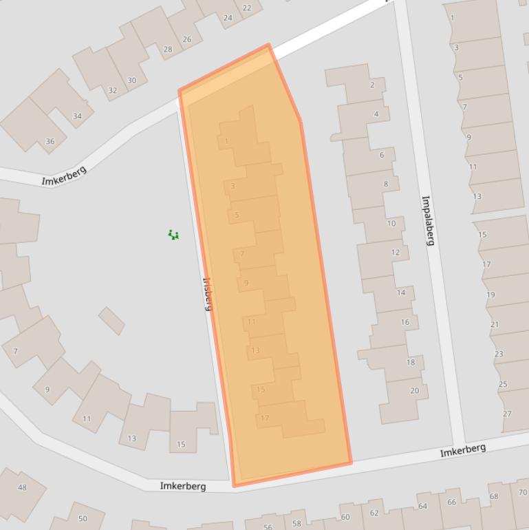 Kaart van postcodegebied 4708JE.