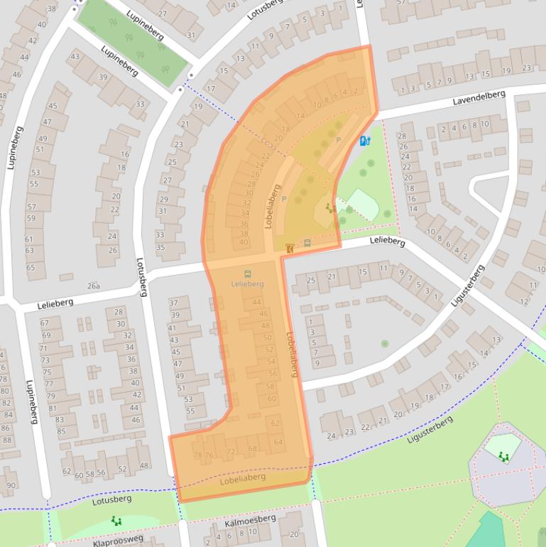 Kaart van postcodegebied 4708LP.