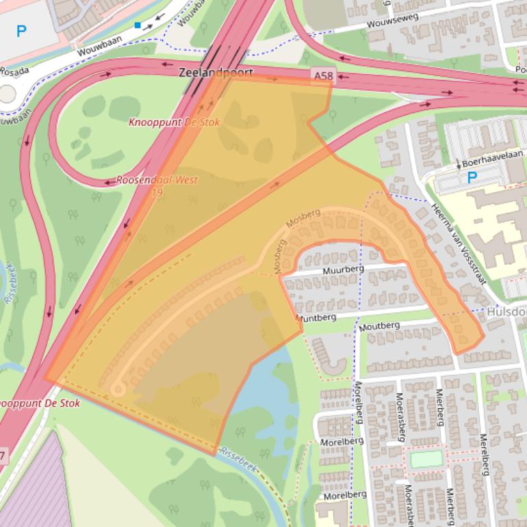 Kaart van postcodegebied 4708NA.