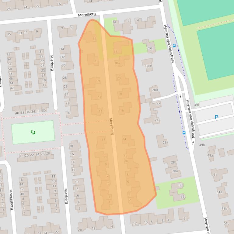 Kaart van postcodegebied 4708NE.