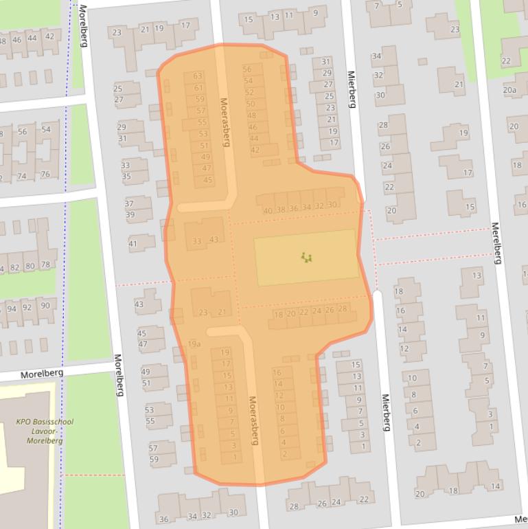 Kaart van postcodegebied 4708NK.