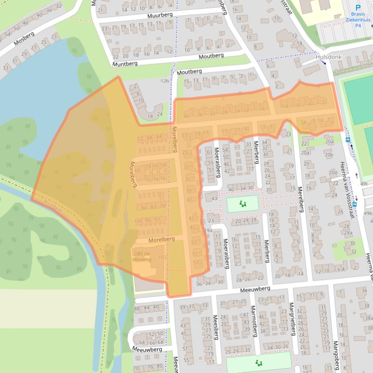 Kaart van postcodegebied 4708NL.