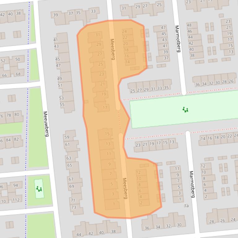 Kaart van postcodegebied 4708NN.