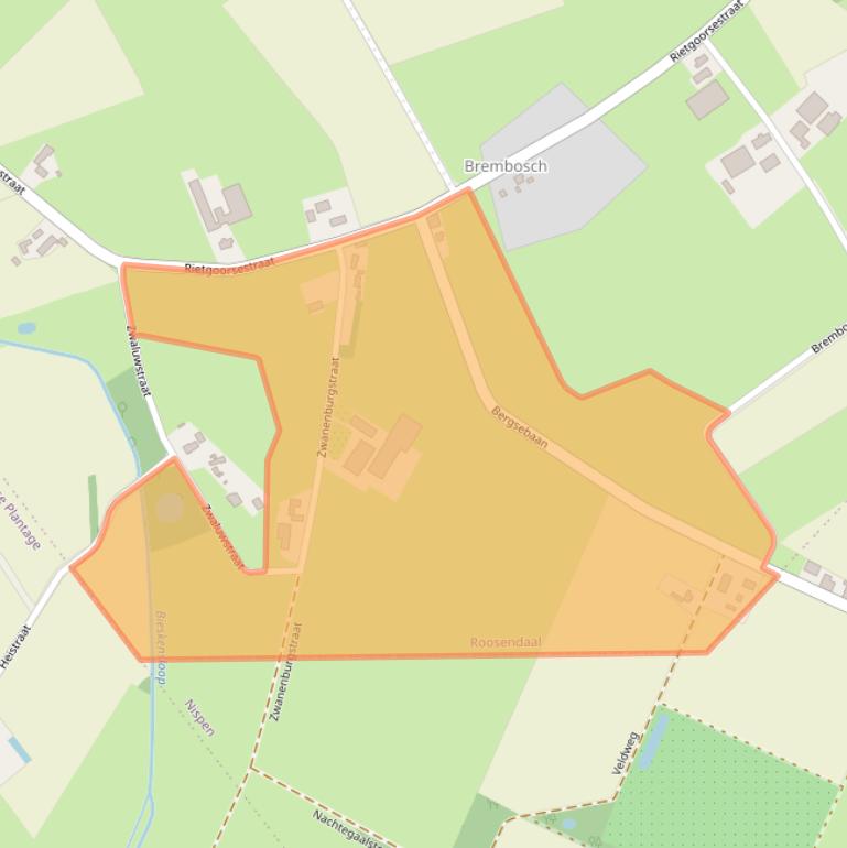 Kaart van postcodegebied 4708PC.