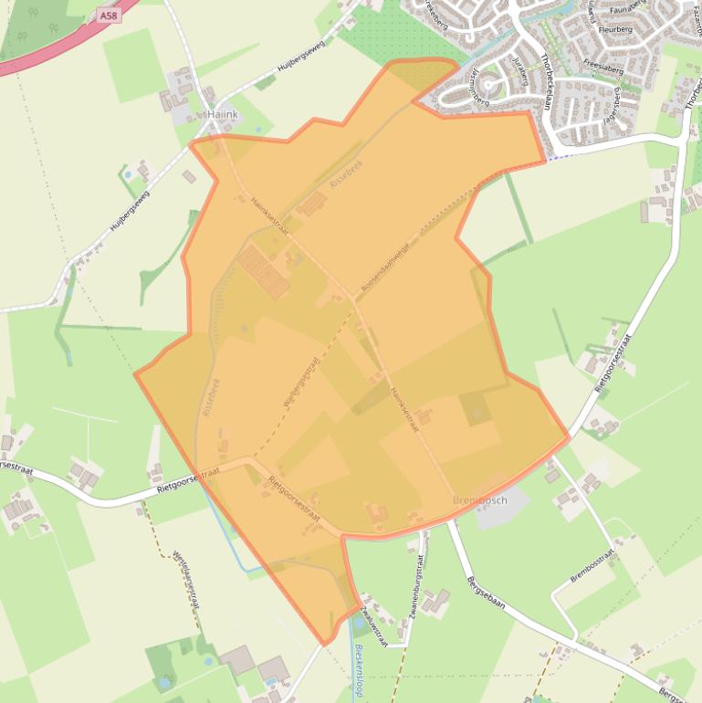 Kaart van postcodegebied 4708PE.