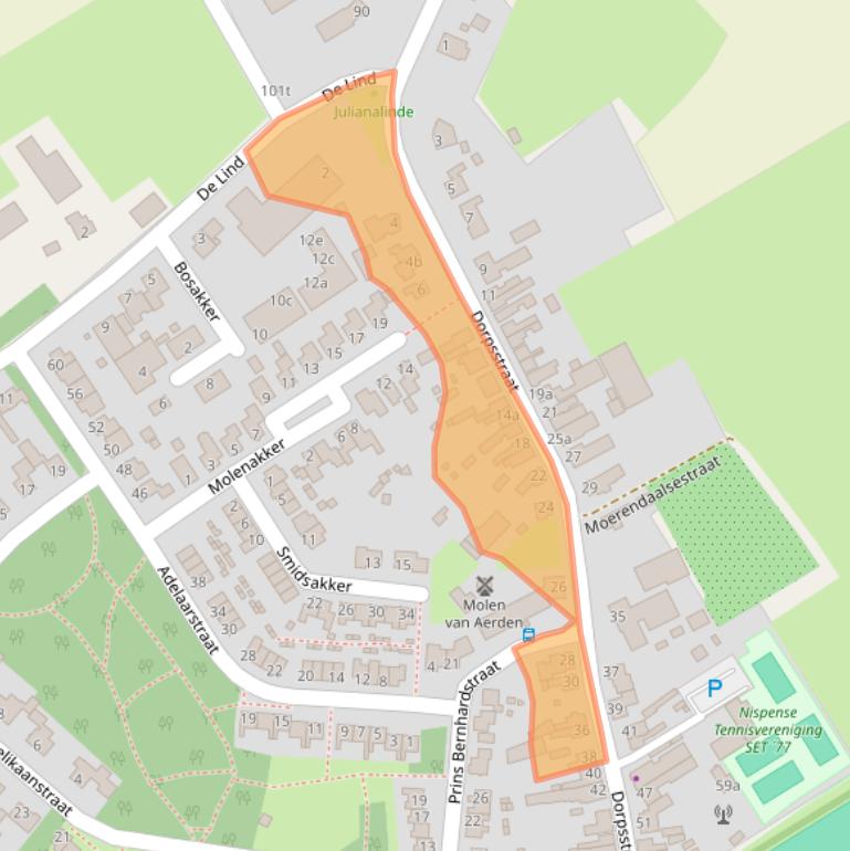 Kaart van postcodegebied 4709AC.