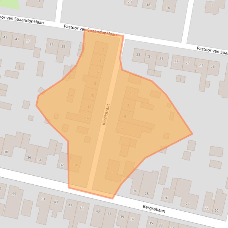 Kaart van postcodegebied 4709AZ.