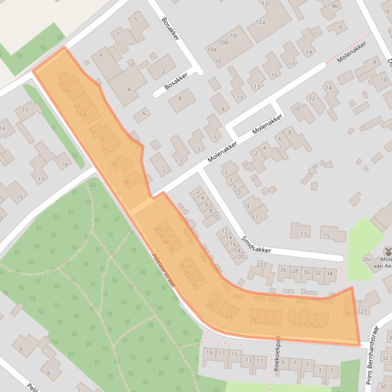 Kaart van postcodegebied 4709BS.