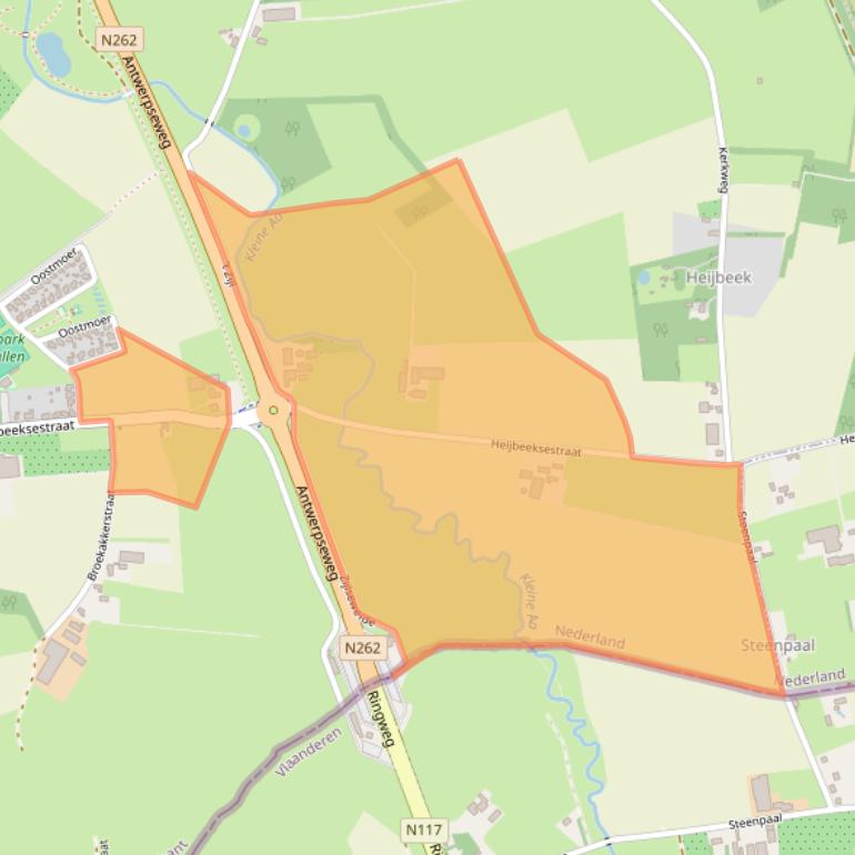 Kaart van postcodegebied 4709PD.