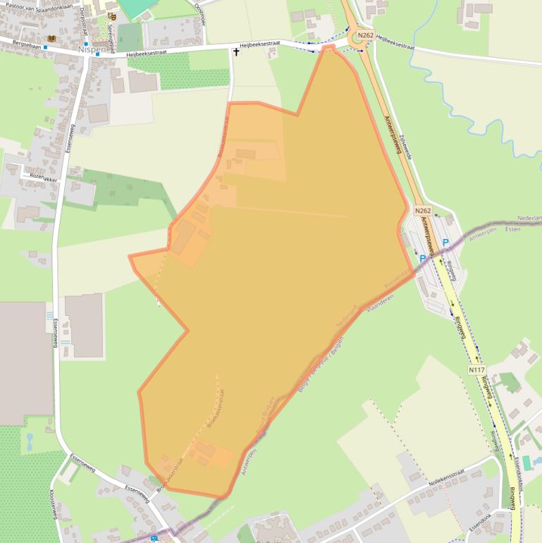 Kaart van postcodegebied 4709PE.