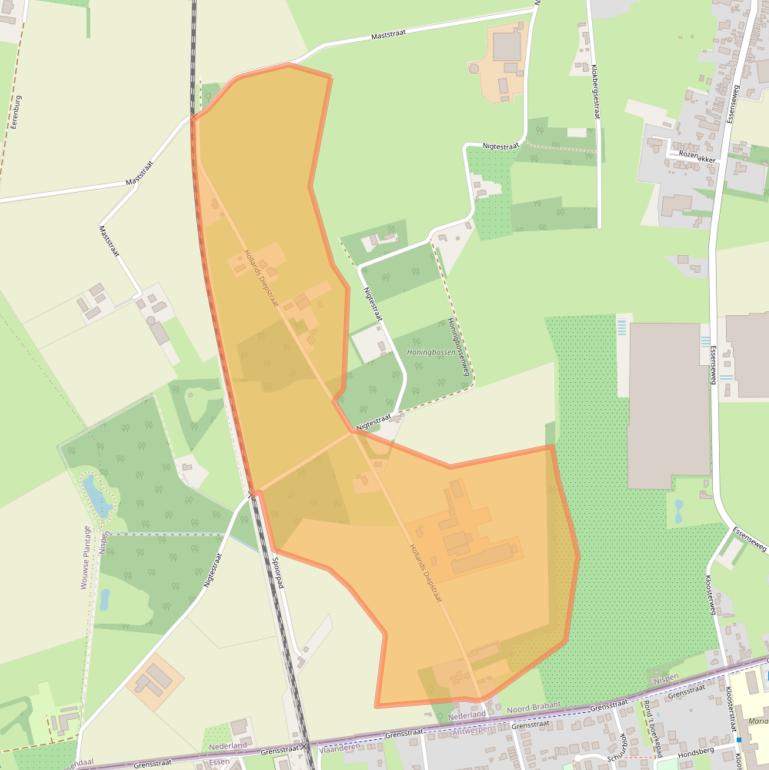 Kaart van postcodegebied 4709PH.