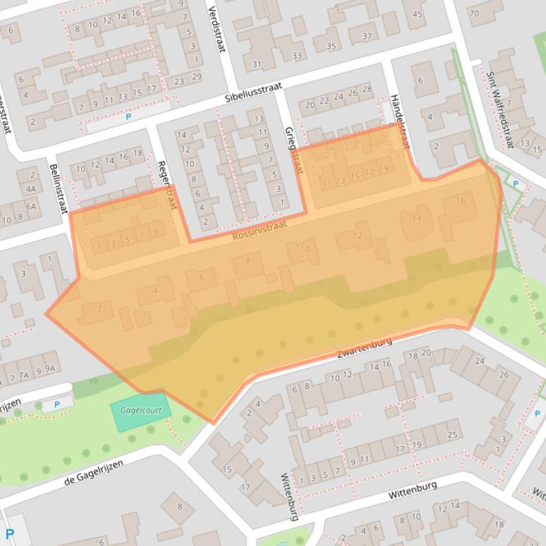 Kaart van postcodegebied 4711AB.