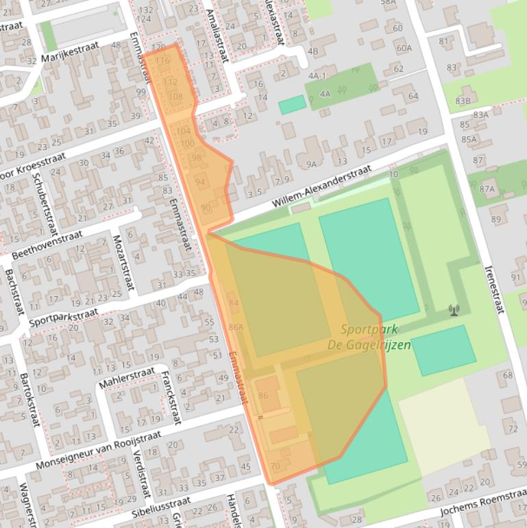 Kaart van postcodegebied 4711AV.