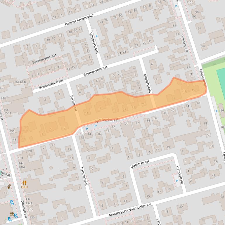 Kaart van postcodegebied 4711BD.
