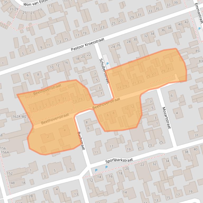 Kaart van postcodegebied 4711BJ.