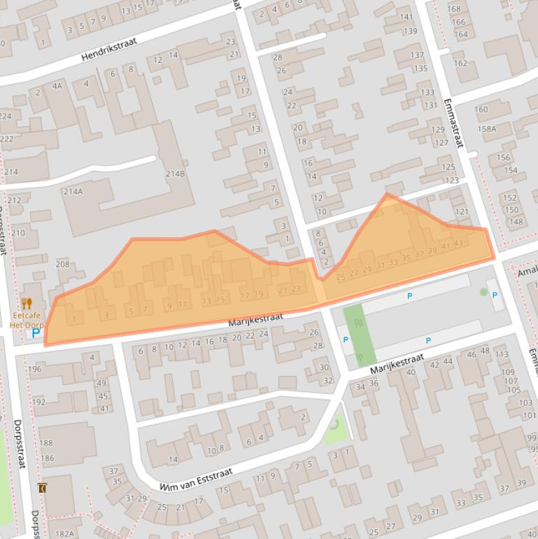 Kaart van postcodegebied 4711BN.