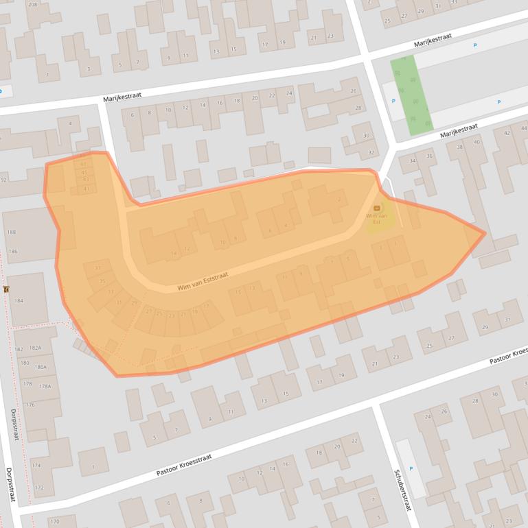 Kaart van postcodegebied 4711BX.
