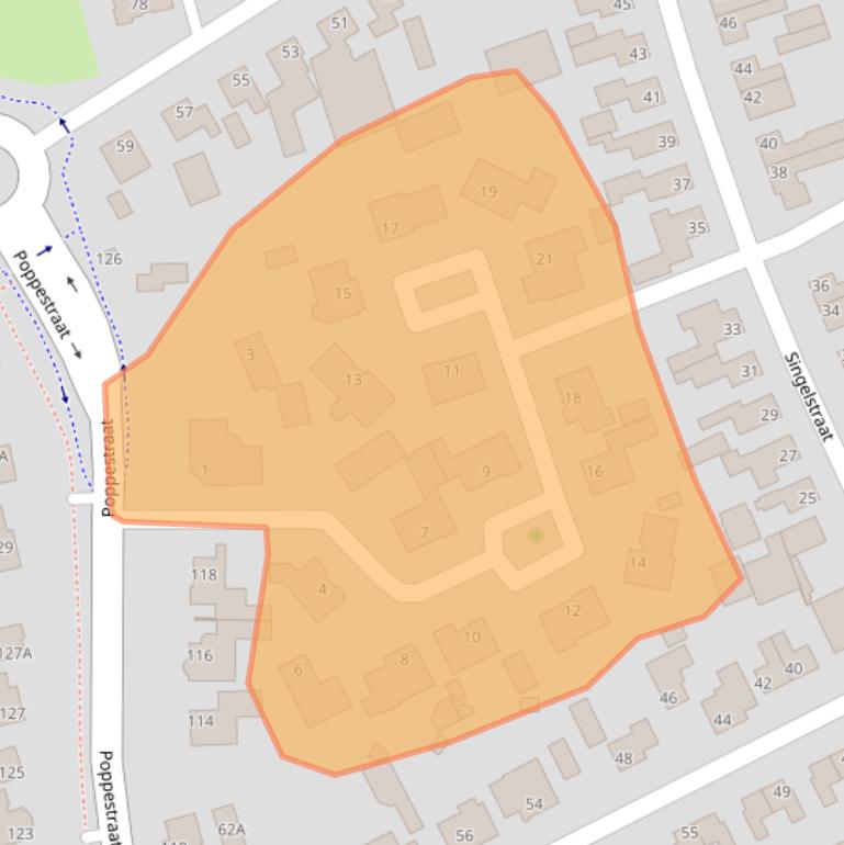 Kaart van postcodegebied 4711ED.