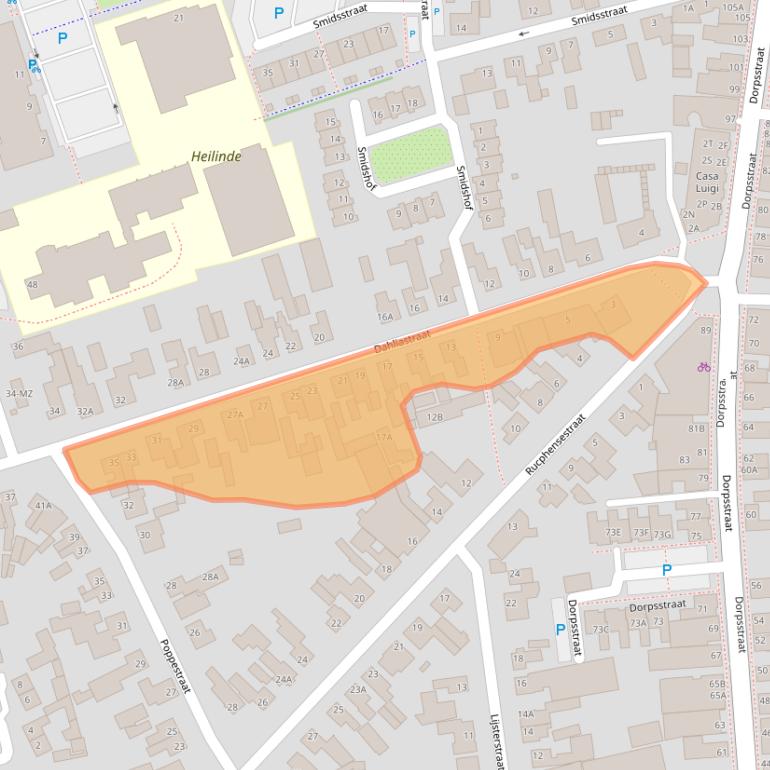 Kaart van postcodegebied 4711ES.