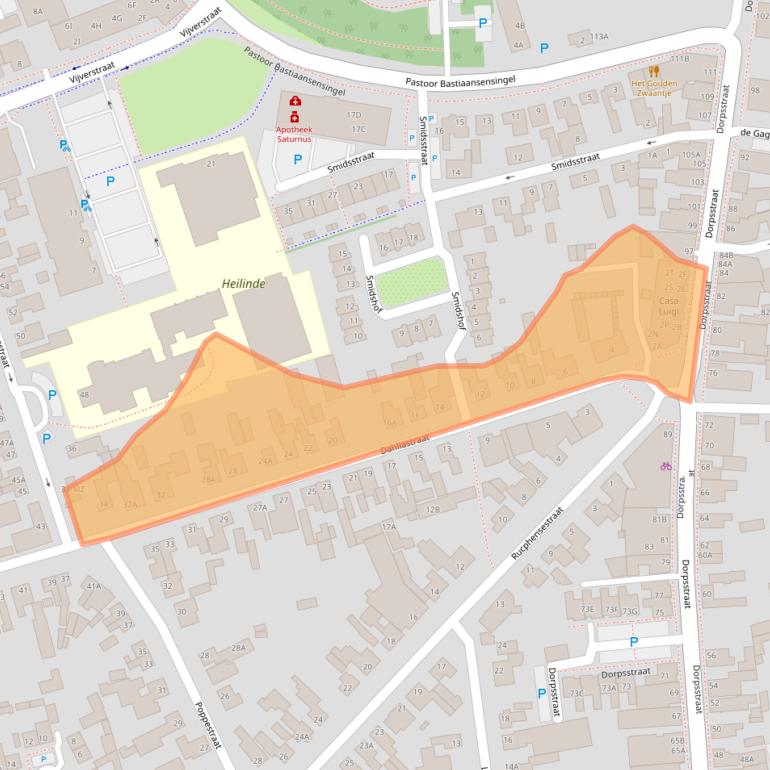 Kaart van postcodegebied 4711ET.