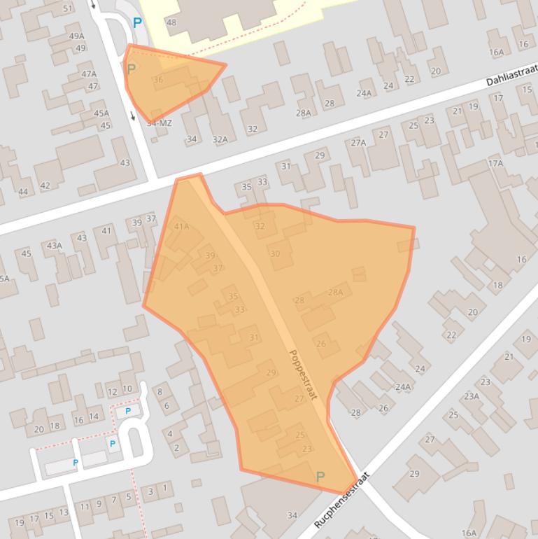 Kaart van postcodegebied 4711EX.