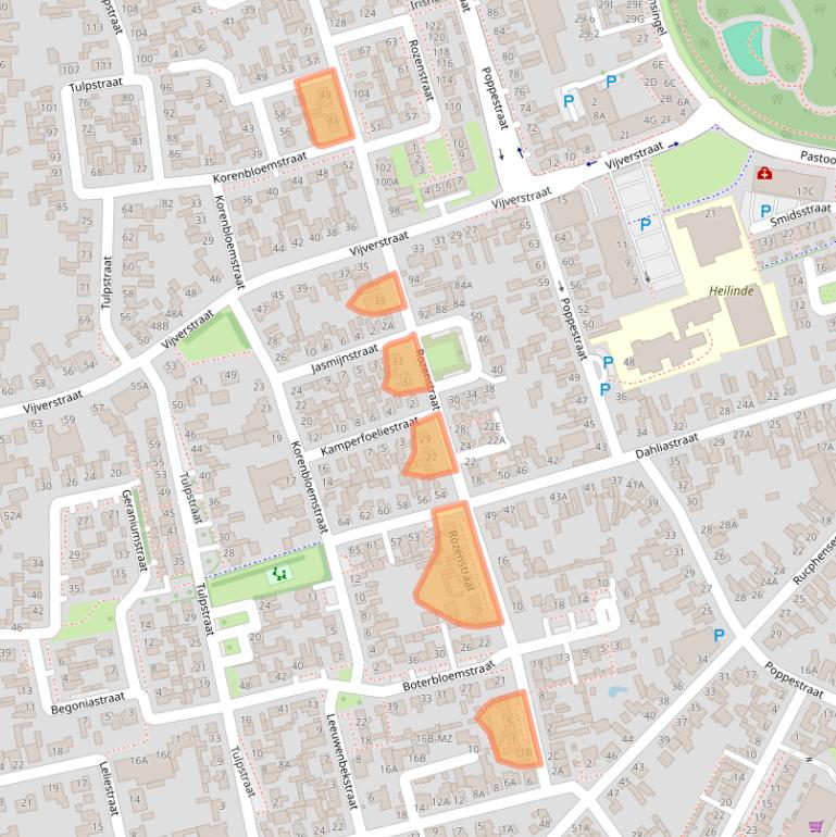 Kaart van postcodegebied 4711GD.