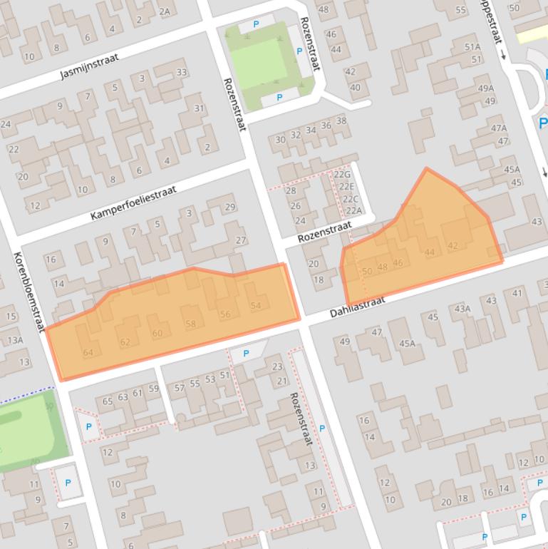 Kaart van postcodegebied 4711GV.