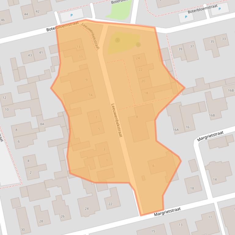 Kaart van postcodegebied 4711GZ.