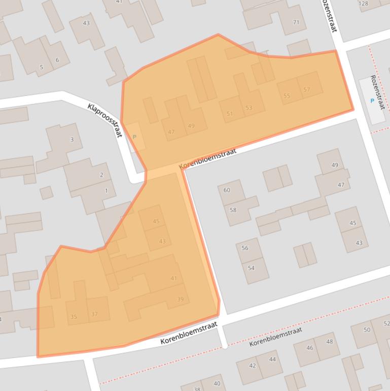 Kaart van postcodegebied 4711HB.