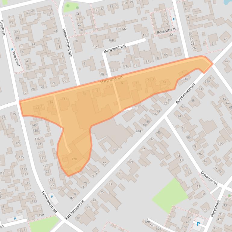 Kaart van postcodegebied 4711HK.