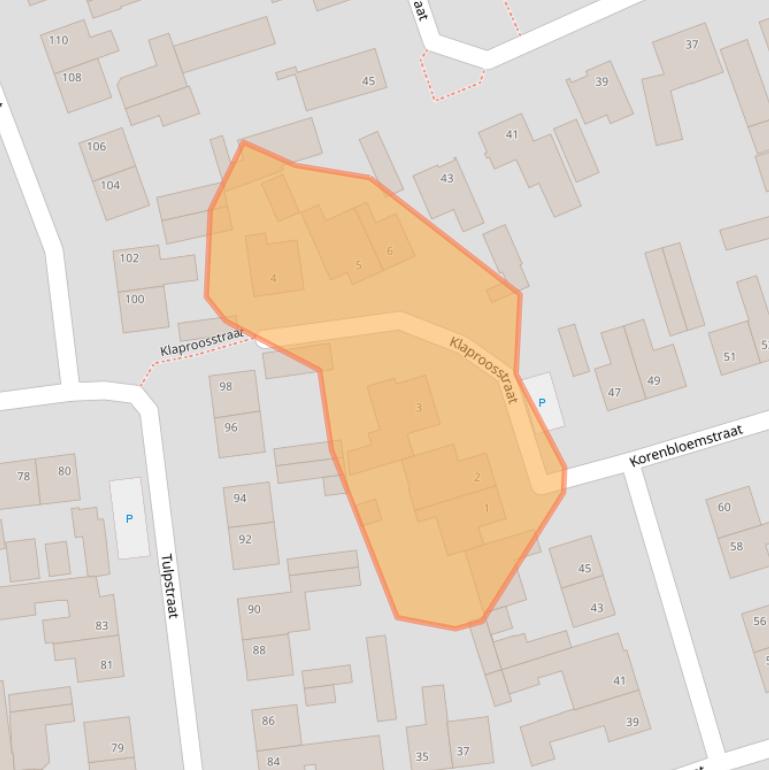 Kaart van postcodegebied 4711HZ.