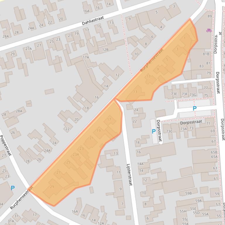 Kaart van postcodegebied 4711JH.