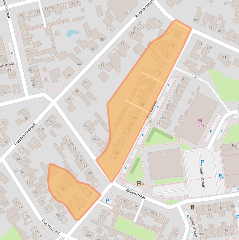 Kaart van postcodegebied 4711JT.