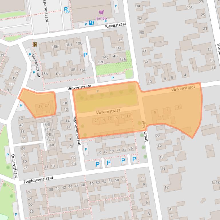 Kaart van postcodegebied 4711JW.