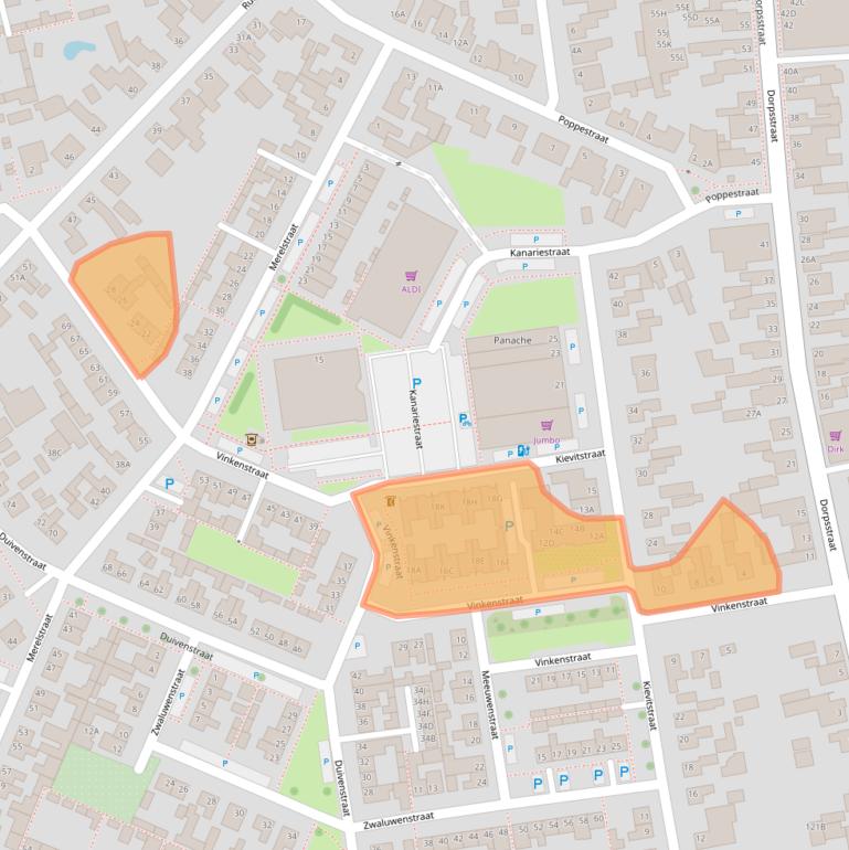 Kaart van postcodegebied 4711JZ.
