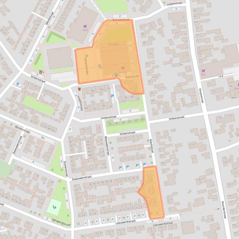 Kaart van postcodegebied 4711KH.