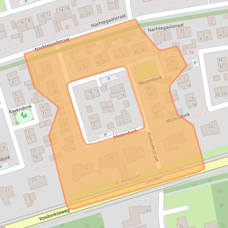 Kaart van postcodegebied 4711KR.